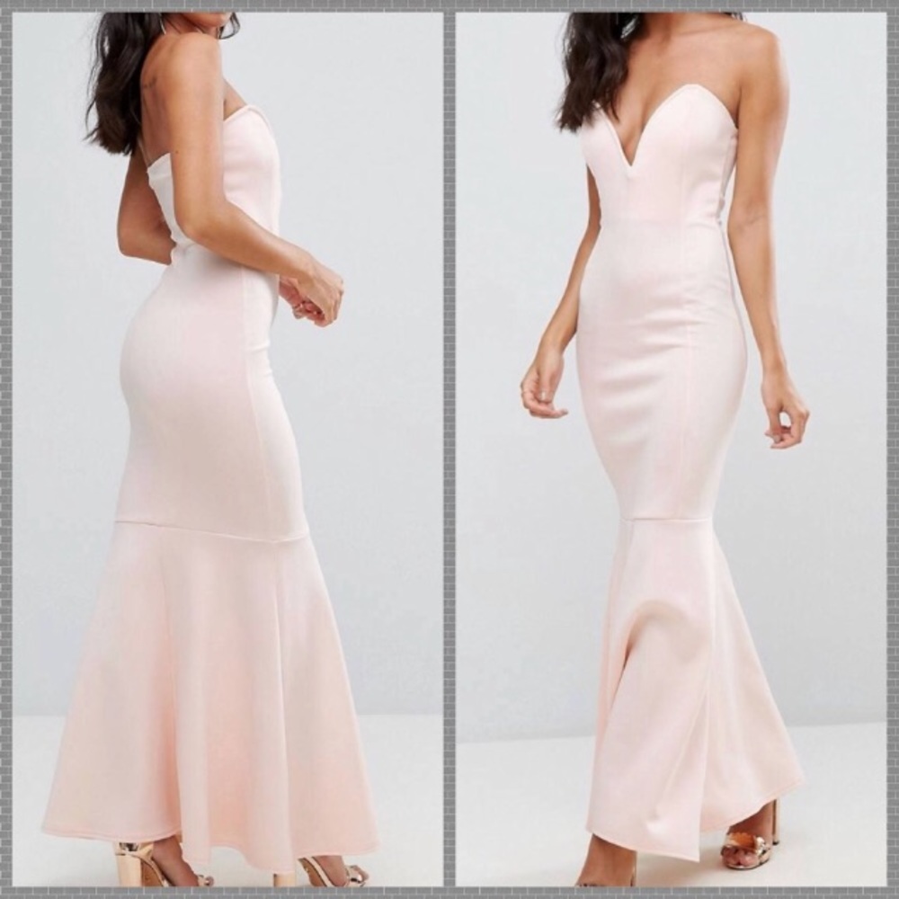 !FLASH SALE! NWT pink formal fishtail dress lace